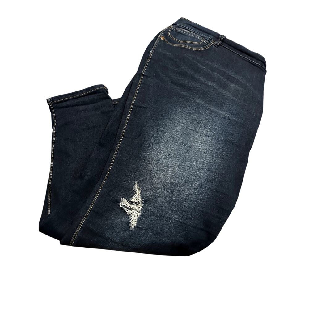 1822 Denim Dark Wash Distressed Jeans size 24W